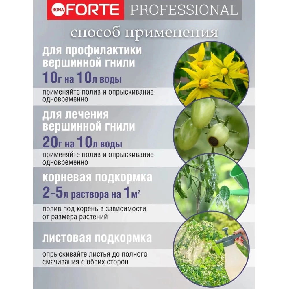 Удобрение водорастворимое Стоп-вершинка Bona Forte 100 г