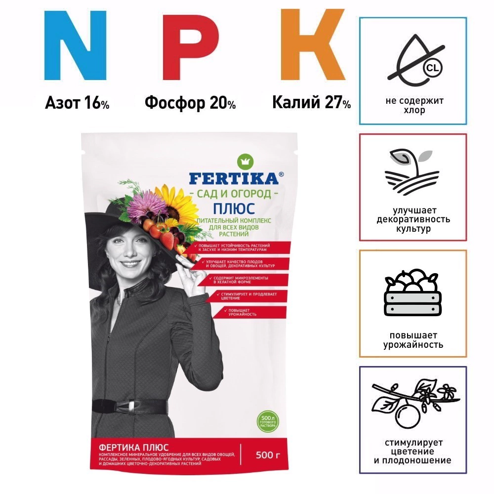 Удобрение минеральное универсальное Весна-Лето FERTIKA 500 г