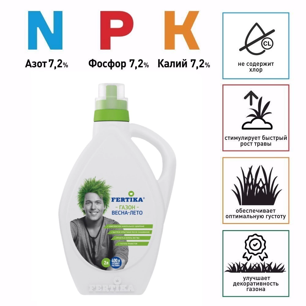 Удобрение для газона Весна-Лето ЖКУ FERTIKA 2 л