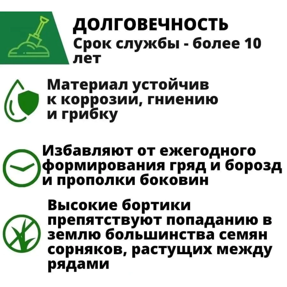 Грядка садовая 0,8х2 м оцинкованная