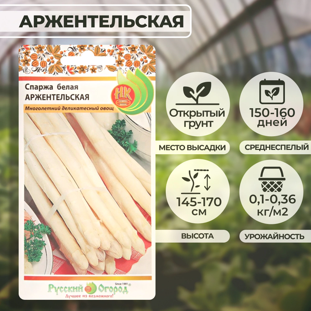 Спаржа белая Аржентельская 0,5 г Русский огород