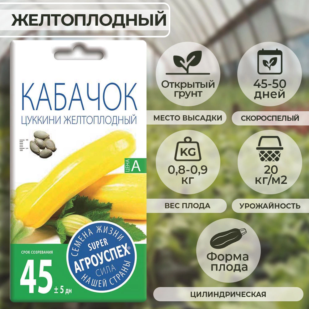 Кабачок Желтоплодный 2 г Агроуспех