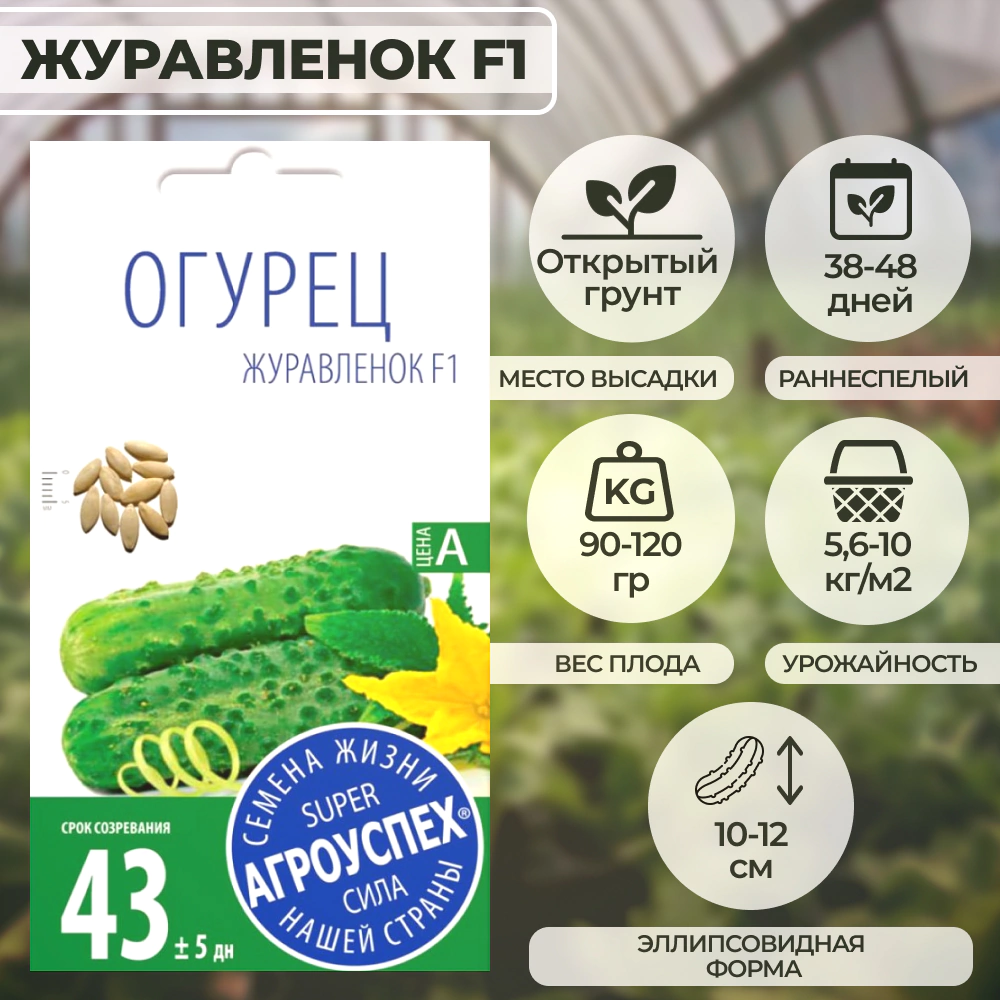 Огурец Журавленок F1, 0,3 г Агроуспех