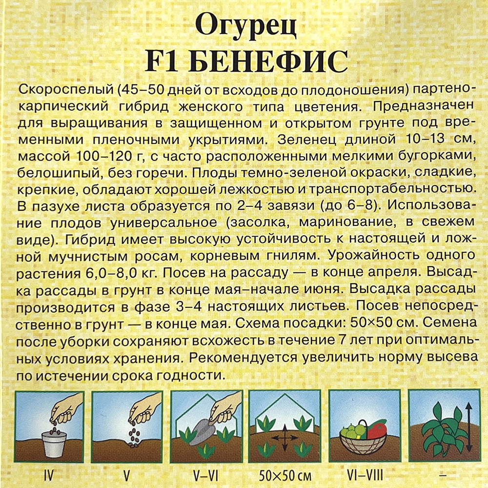 Огурец Бенефис F1 10 шт корнишон Гавриш