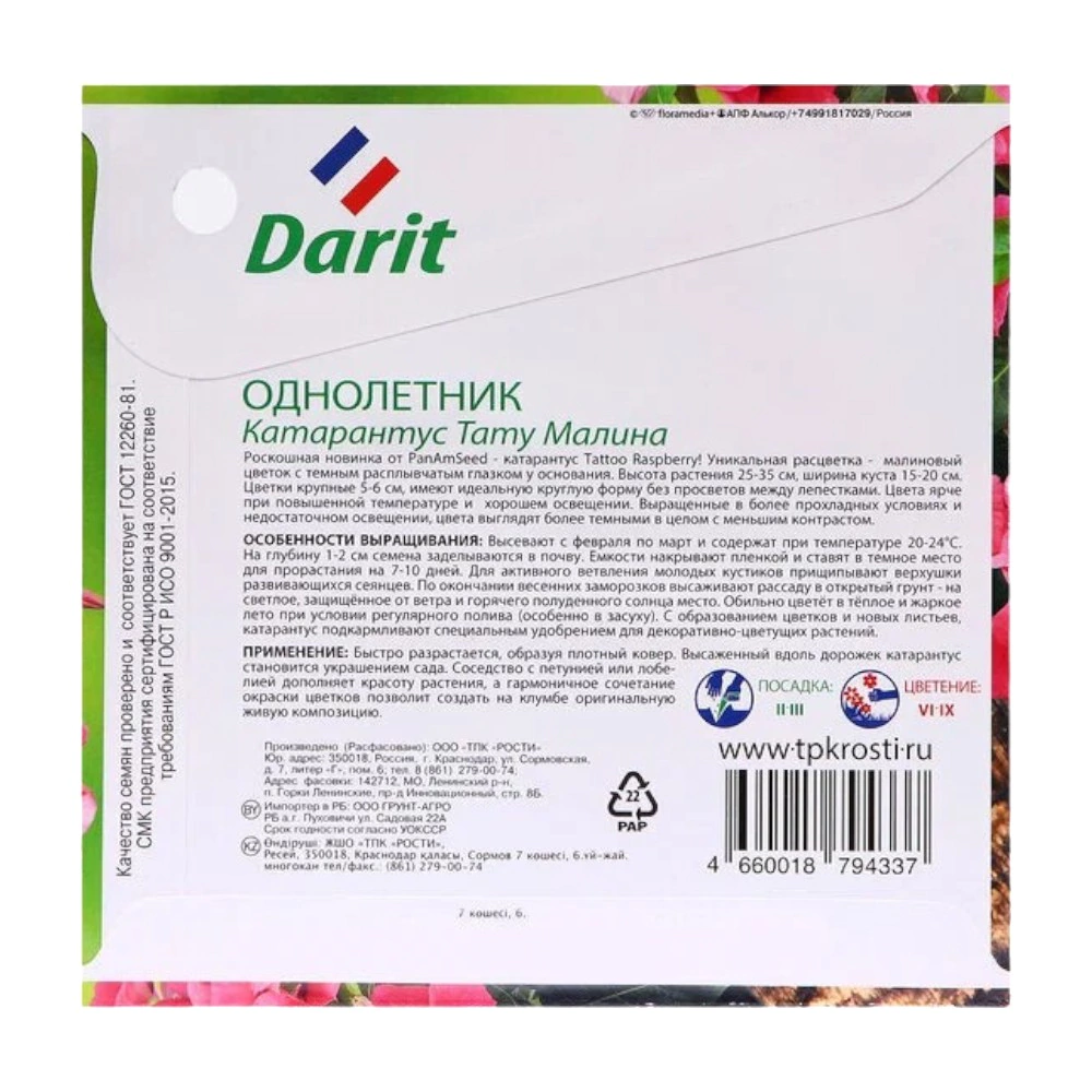 Катарантус Тату Малина 5 шт