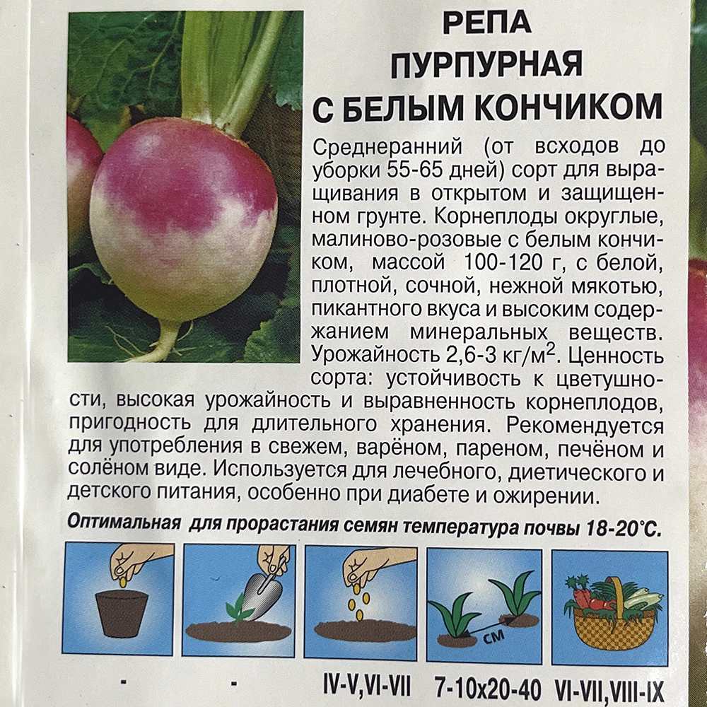 Репа Пурпурная с белым кончиком 1 г