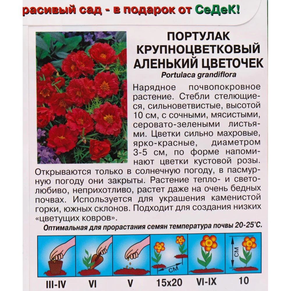 Портулак крупноцветковый Аленький цветочек 0,04 г