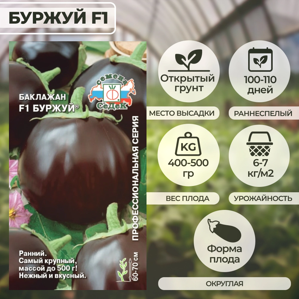 Баклажан Буржуй F1 0,2 г Седек