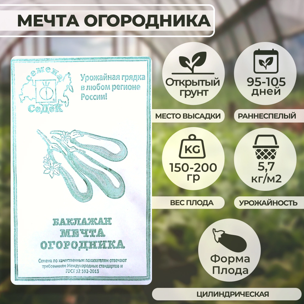 Баклажан Мечта Огородника 0,3 г Седек