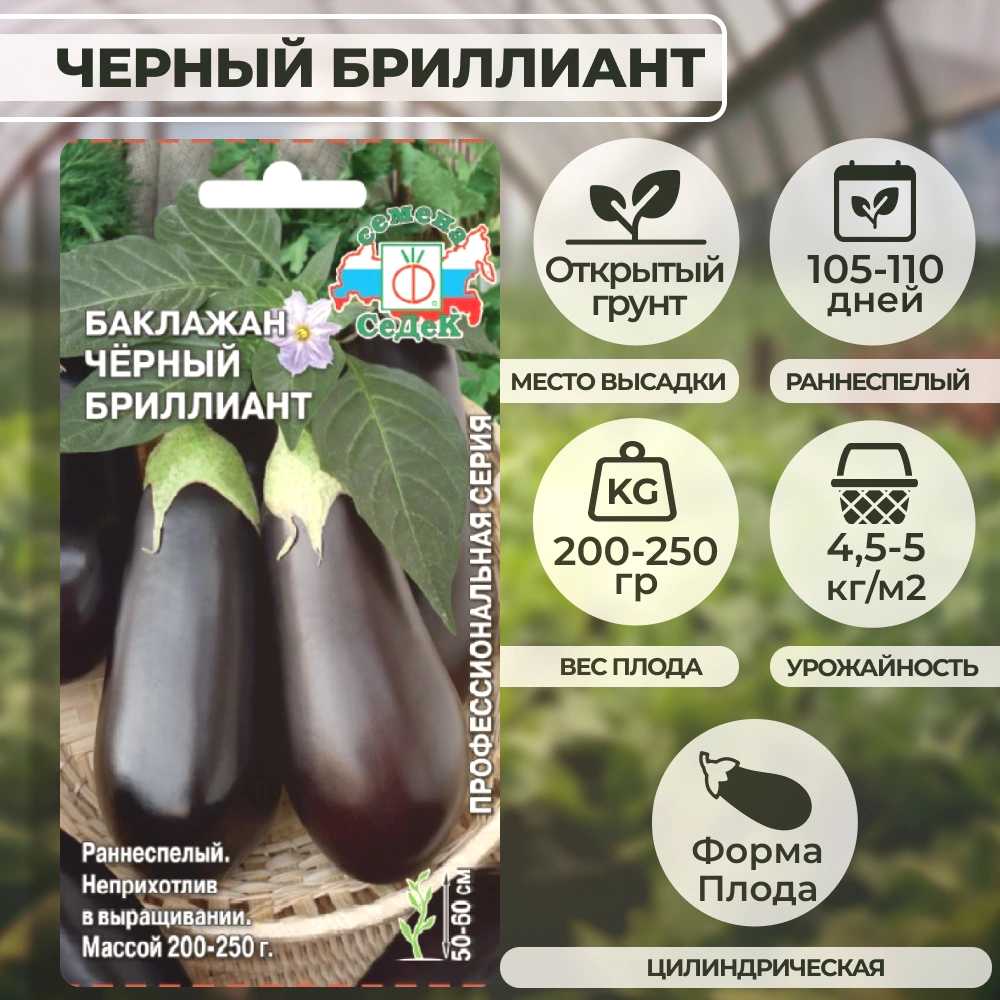 Баклажан Черный бриллиант 0,2 г Седек