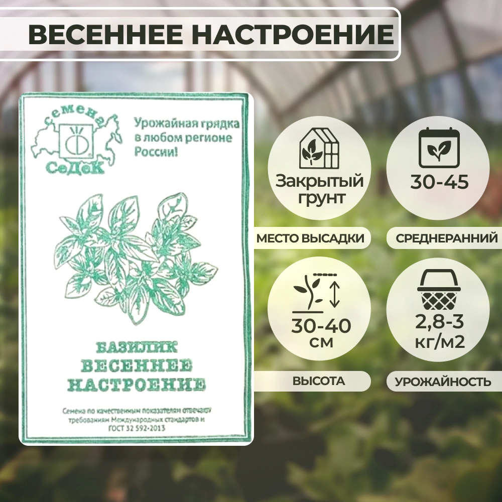 Базилик Весеннее Настроение 0,2 г Седек