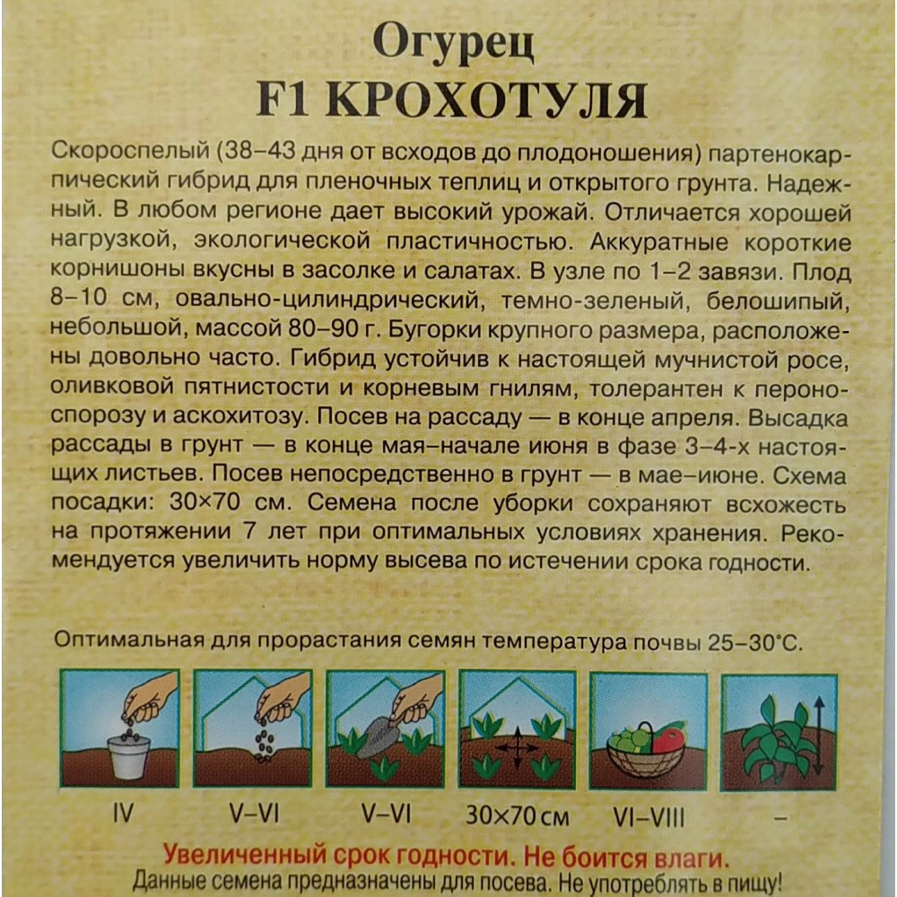 Огурец Крохотуля F1, 10 шт