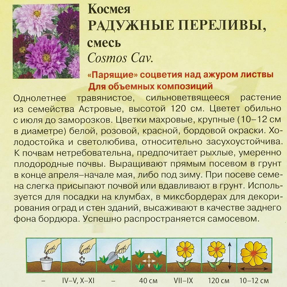 Космея махровая Радужные переливы 0,1 г