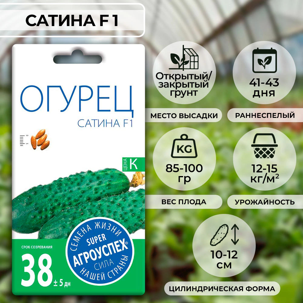 Огурец Сатина F1 7 шт Агроуспех