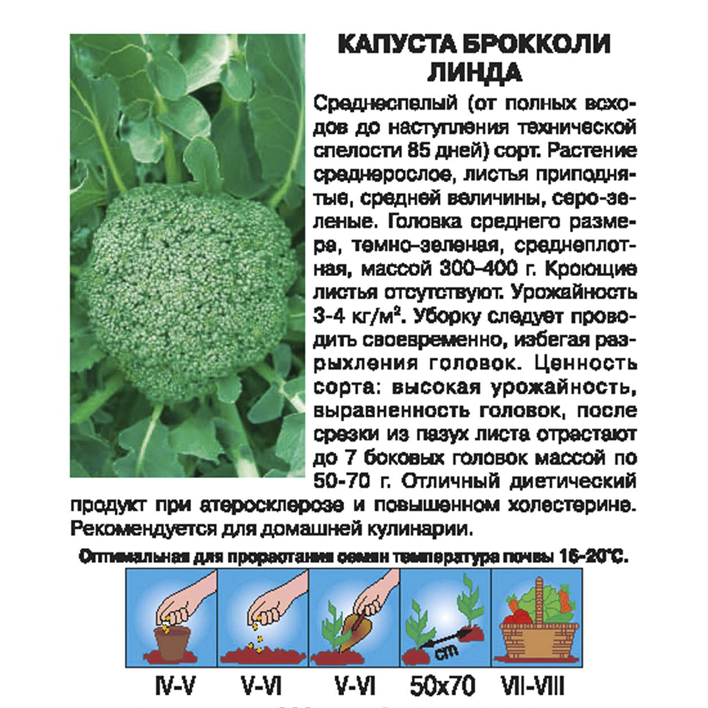 Капуста брокколи Линда Евро 0,3 г