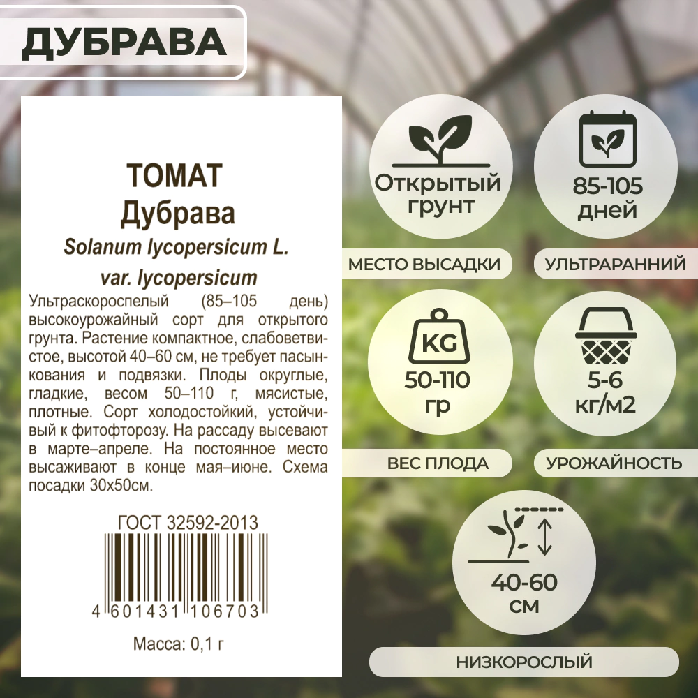 Томат Дубрава 0,1 г