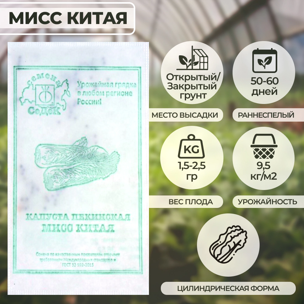 Капуста пекинская Мисс Китая 0,3 г