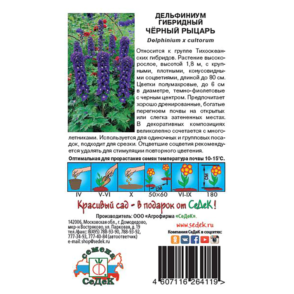 Дельфиниум Черный рыцарь 0,1 г