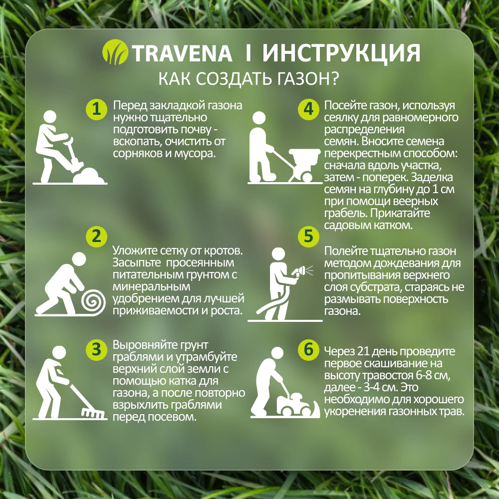 Семена газонной травы Солнечная 5 кг TRAVENA