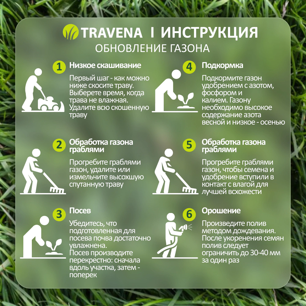 Семена газонной травы Солнечная 5 кг TRAVENA