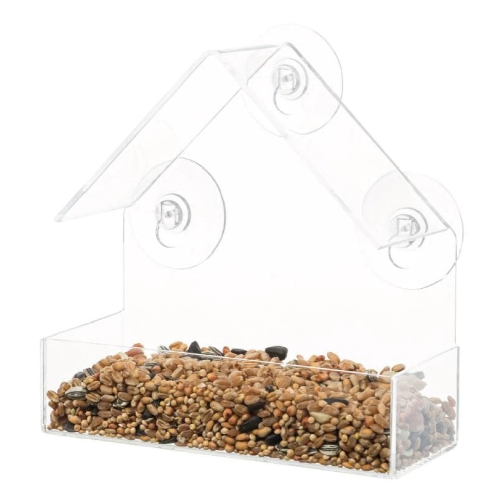 Кормушка для птиц 15х15х6 см пластиковая Домик