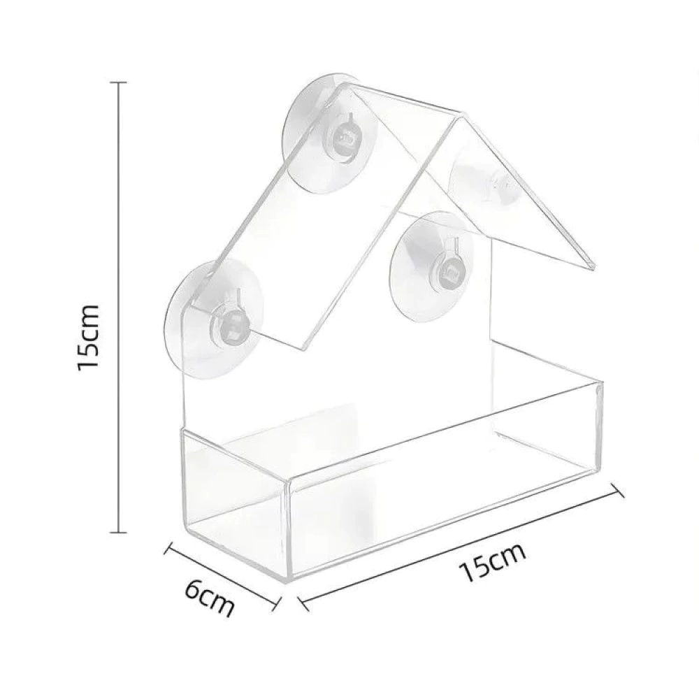 Кормушка для птиц 15х15х6 см пластиковая Домик
