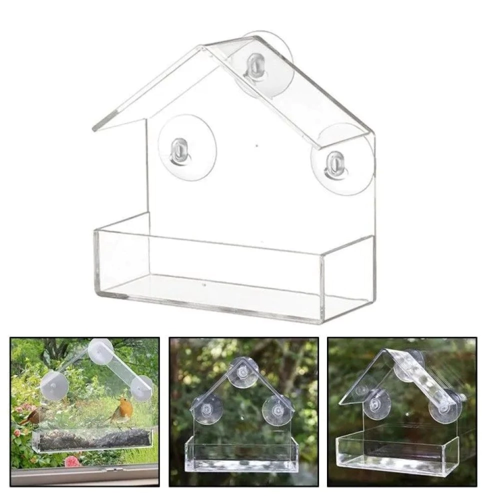 Кормушка для птиц 15х15х6 см пластиковая Домик