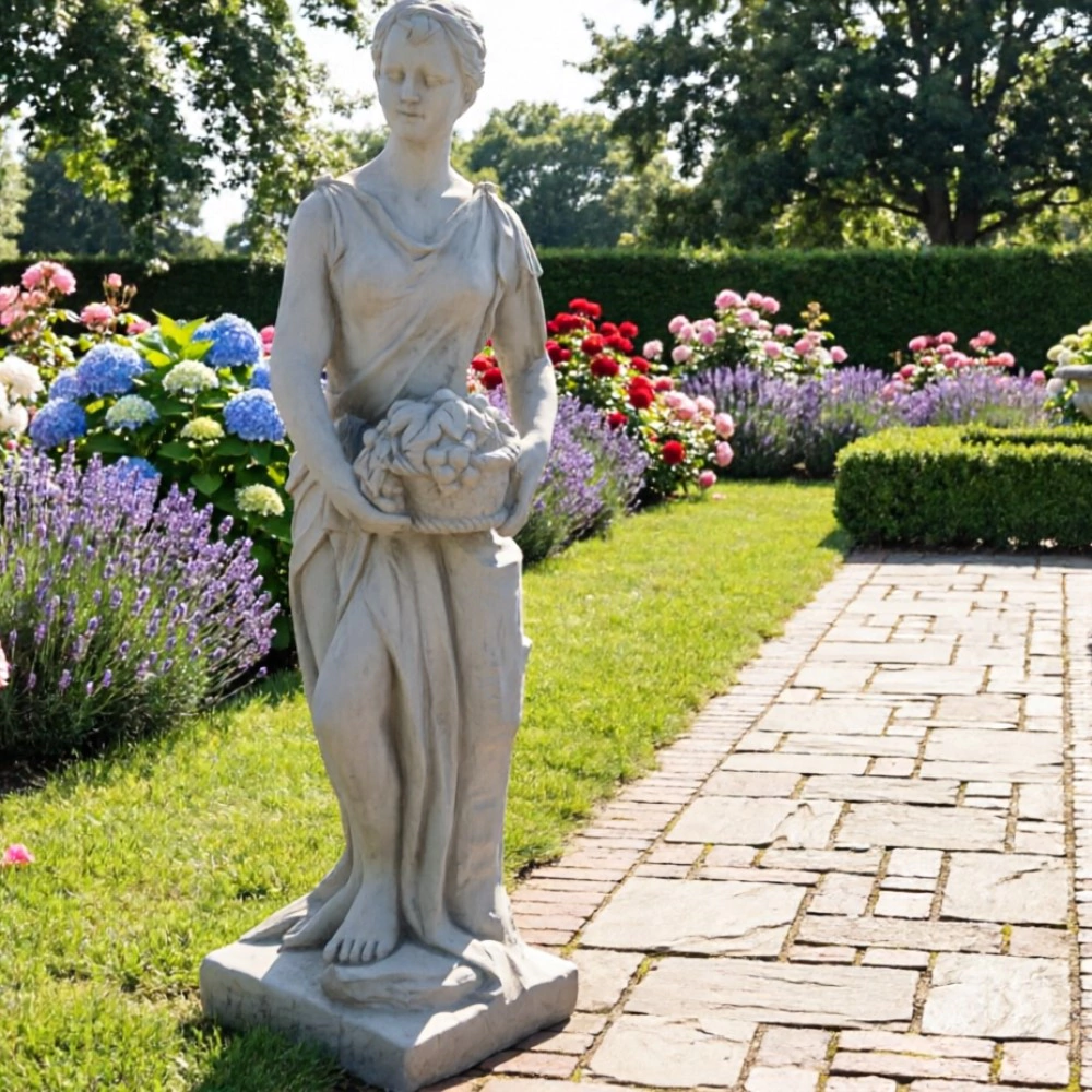 Садовая фигура Девушка с виноградом 37x37x127 см