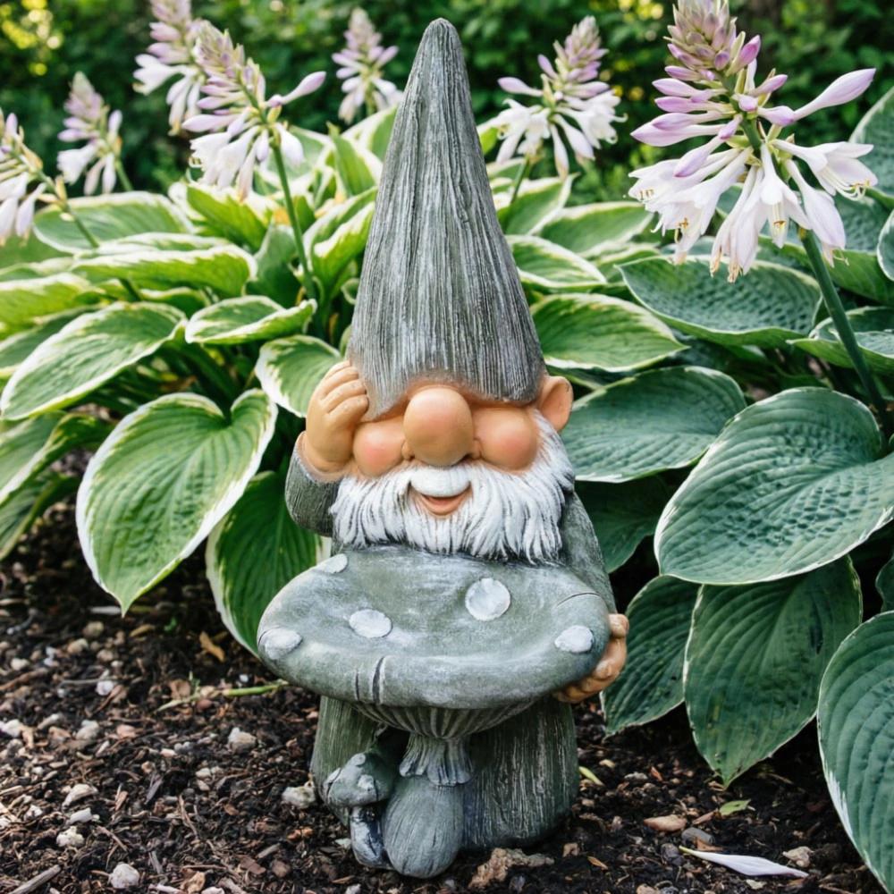 Садовая фигура Гном с грибом 40х22х17 см