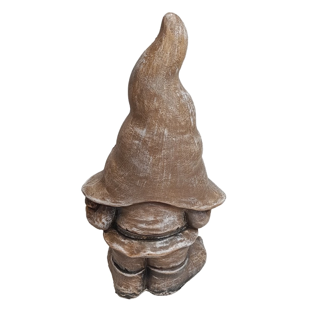 Садовая фигура Гном с грибом большой 48х25х21 см коричневый камень