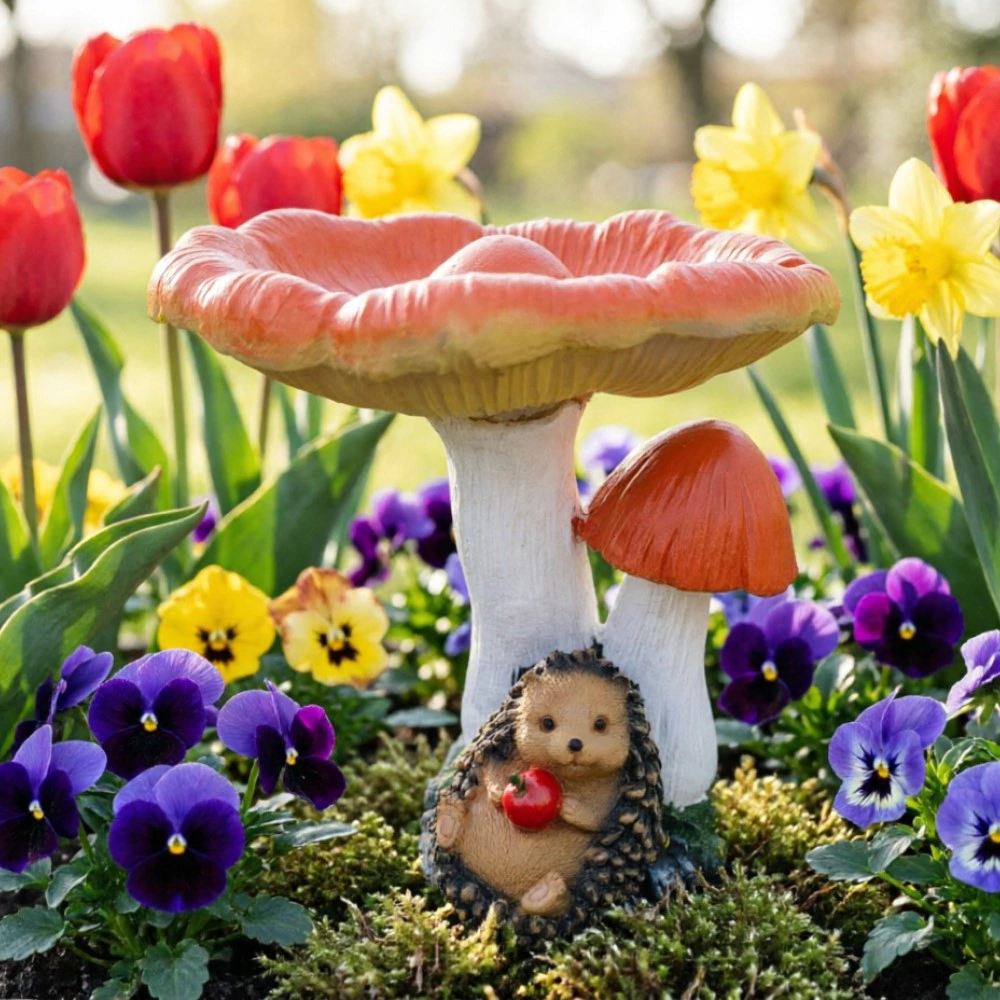 Садовая фигура Гриб сыроежка с ежиком 28х22х21 см