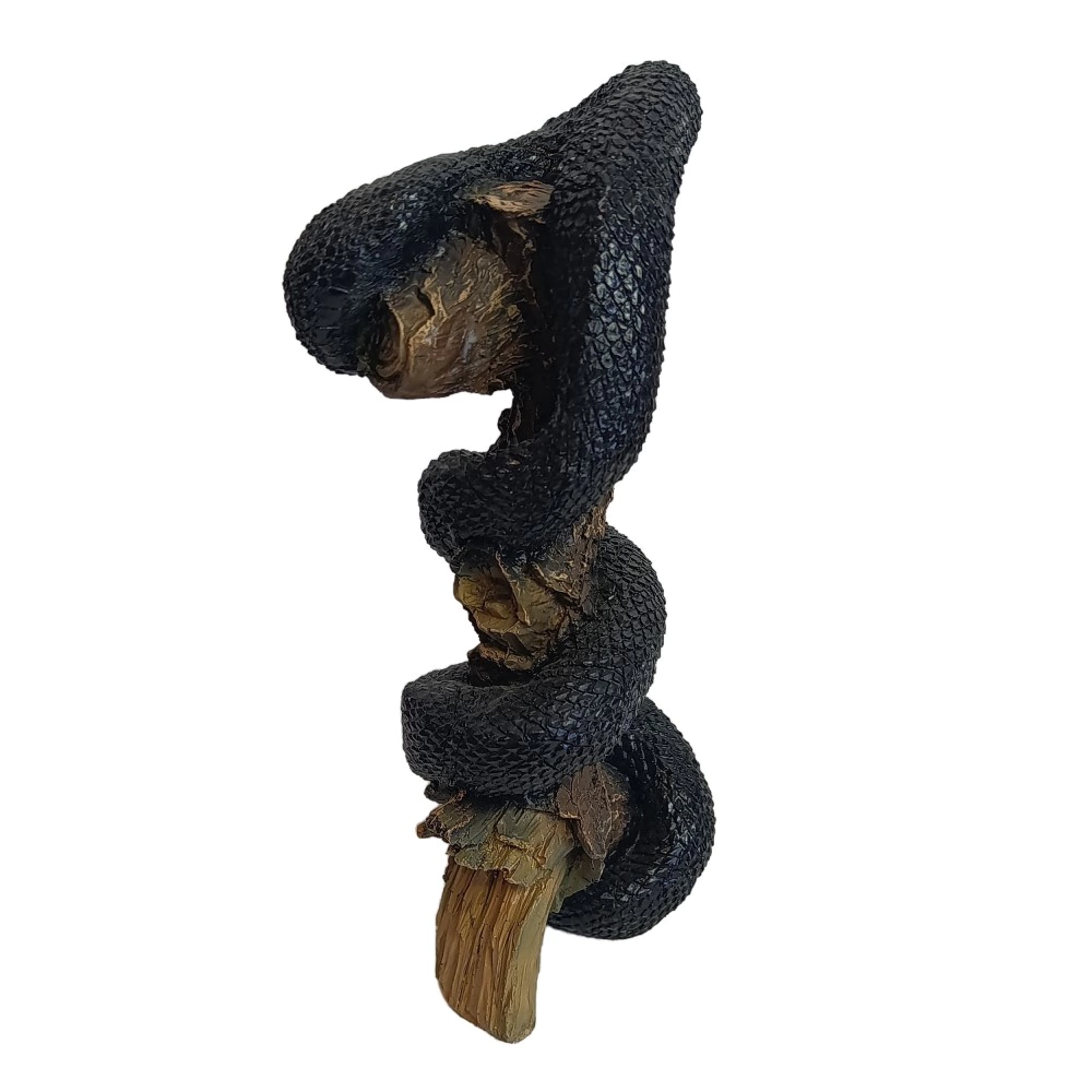 Садовая фигура Змея на коряге 37х21х21 см черная