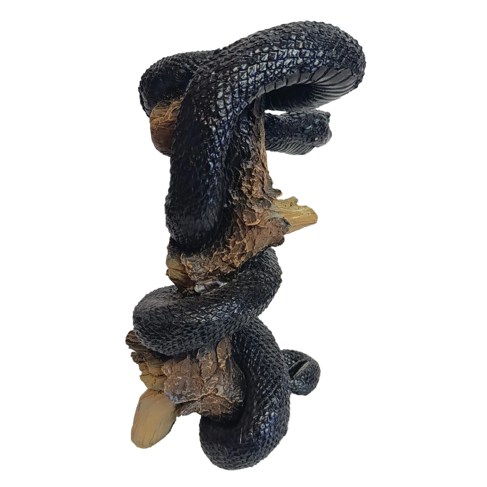 Садовая фигура Змея на коряге 37х21х21 см черная