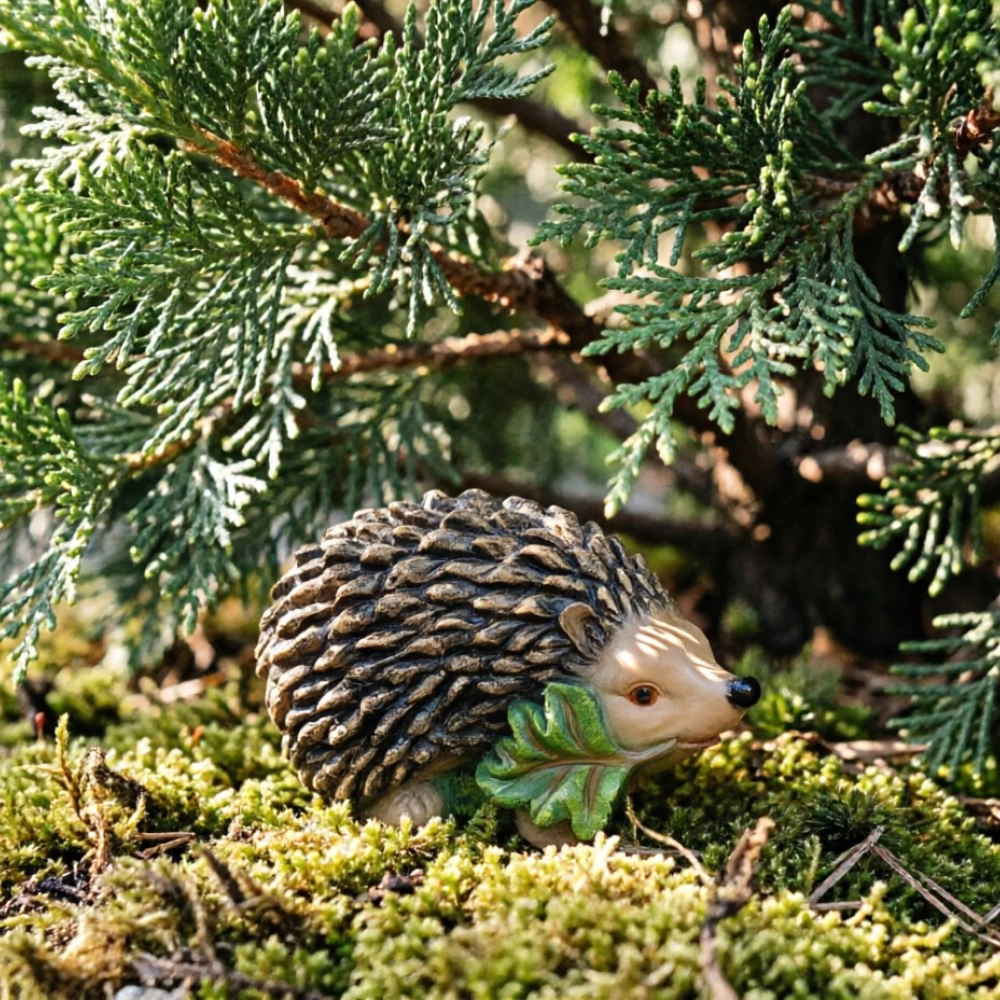 Садовая фигура Еж большой с листом 23х36х23 см