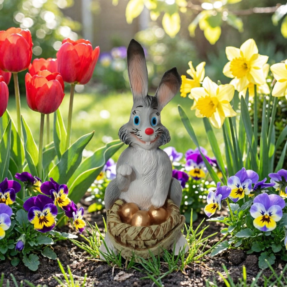 Садовая фигура Заяц Пасхальный 50х22х26 см