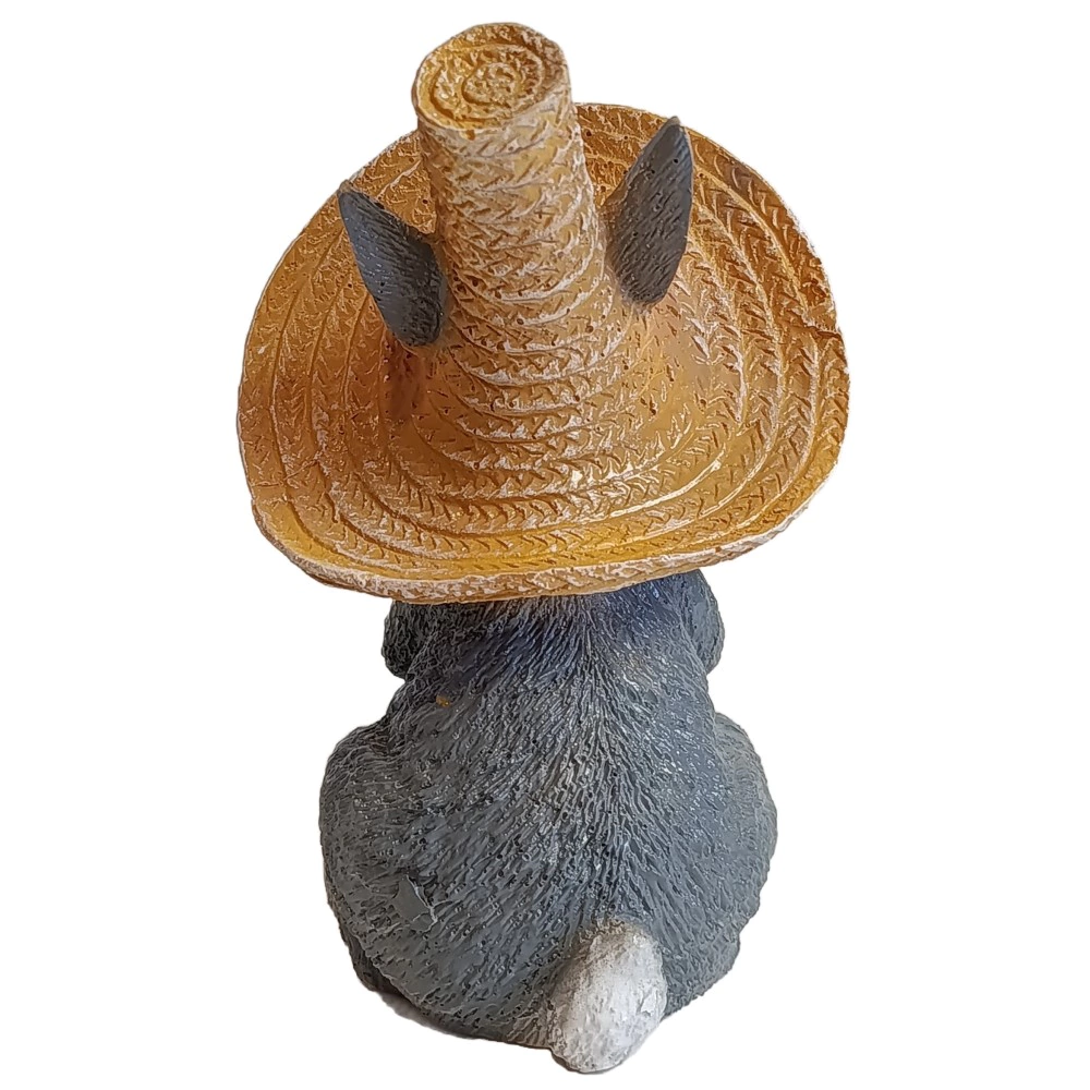 Садовая фигура Зайка в шляпе с бабочкой 20х10х10 см