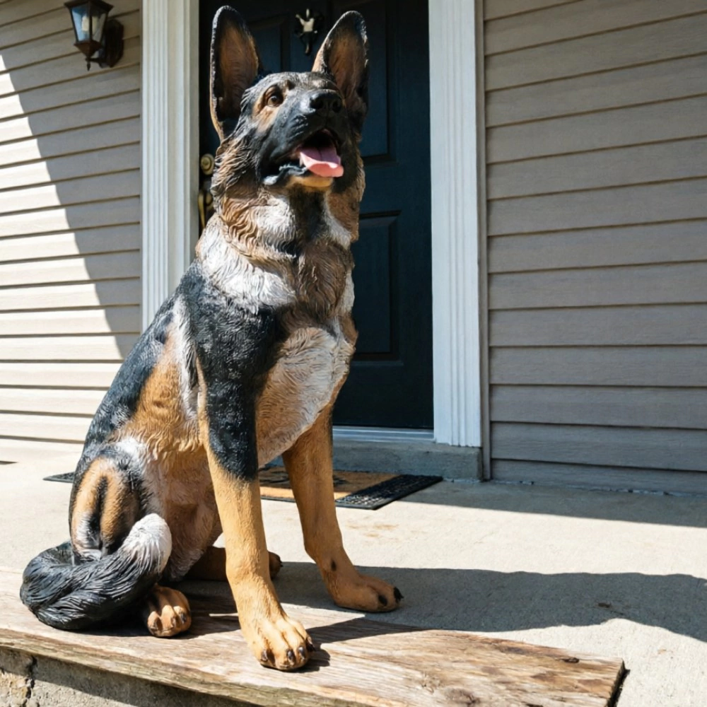 Садовая фигура Собака овчарка большая 85х45х40 см