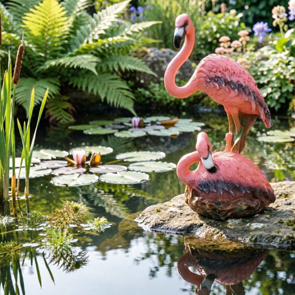 Садовая фигура Фламинго пара 40х19х26 см