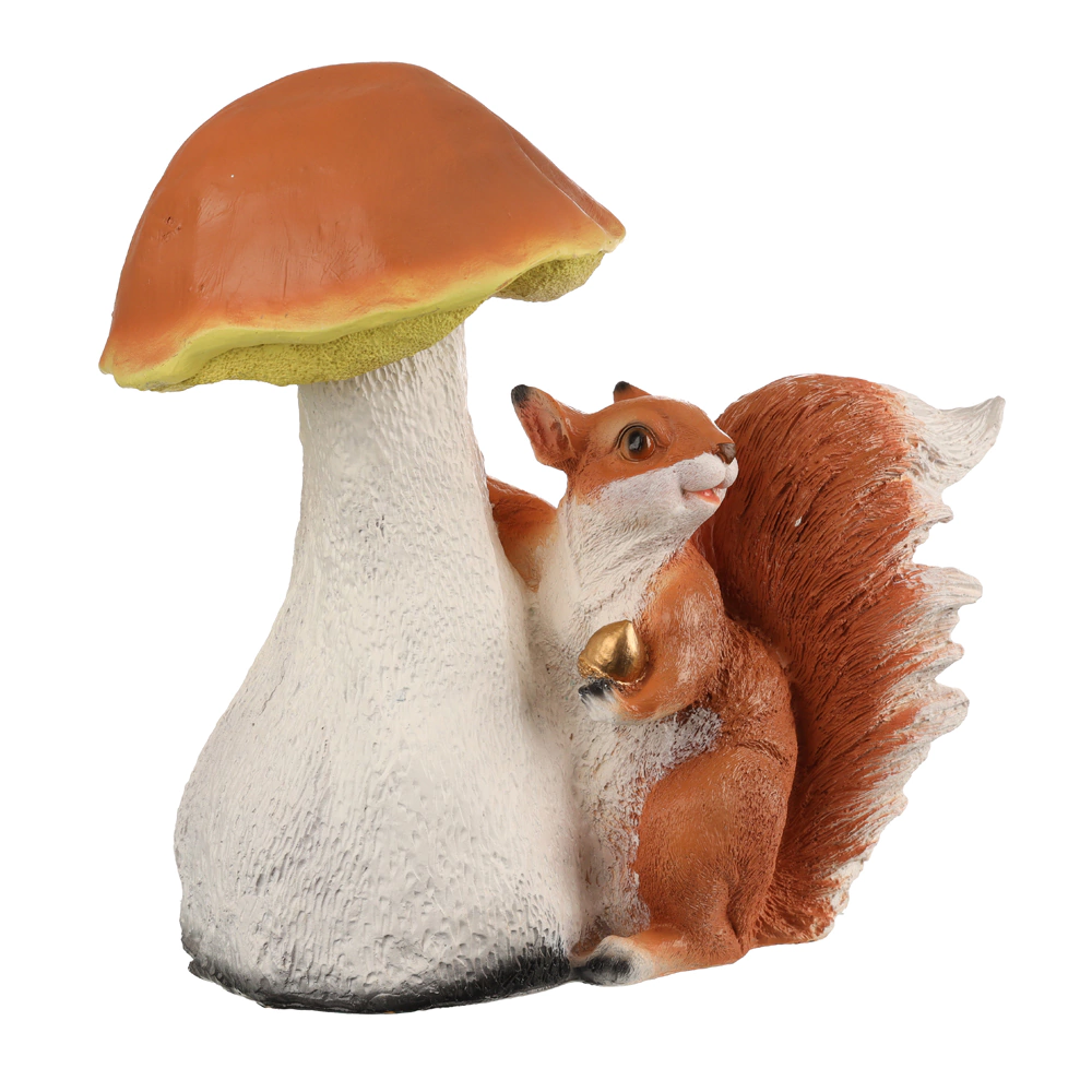 Садовая фигура Гриб-подосиновик с белкой 43х40х26 см