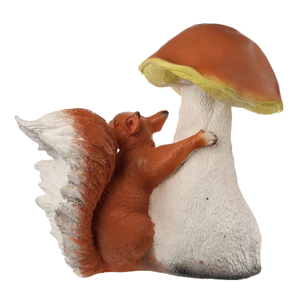 Садовая фигура Гриб-подосиновик с белкой 43х40х26 см