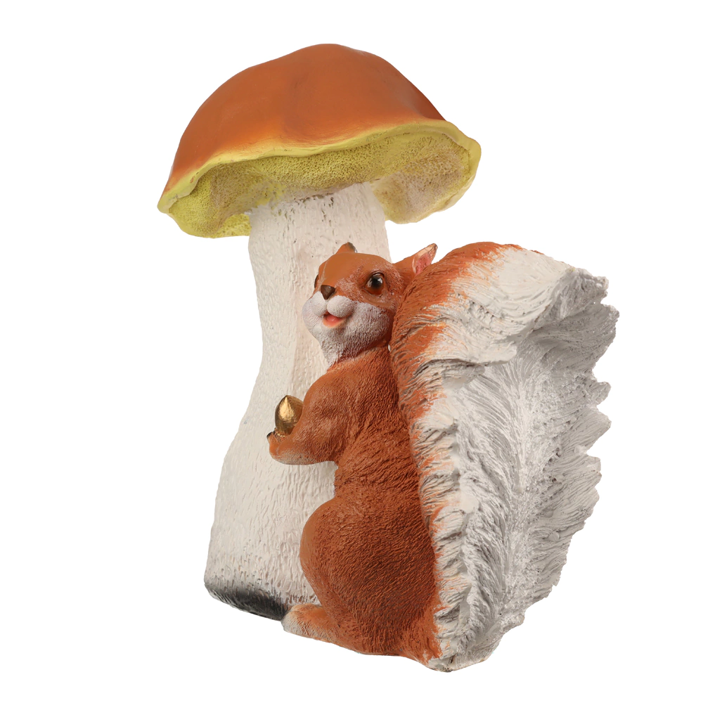 Садовая фигура Гриб-подосиновик с белкой 43х40х26 см