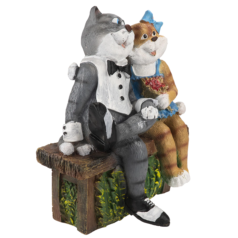 Садовая фигура Влюбленные коты 20x34x41 см