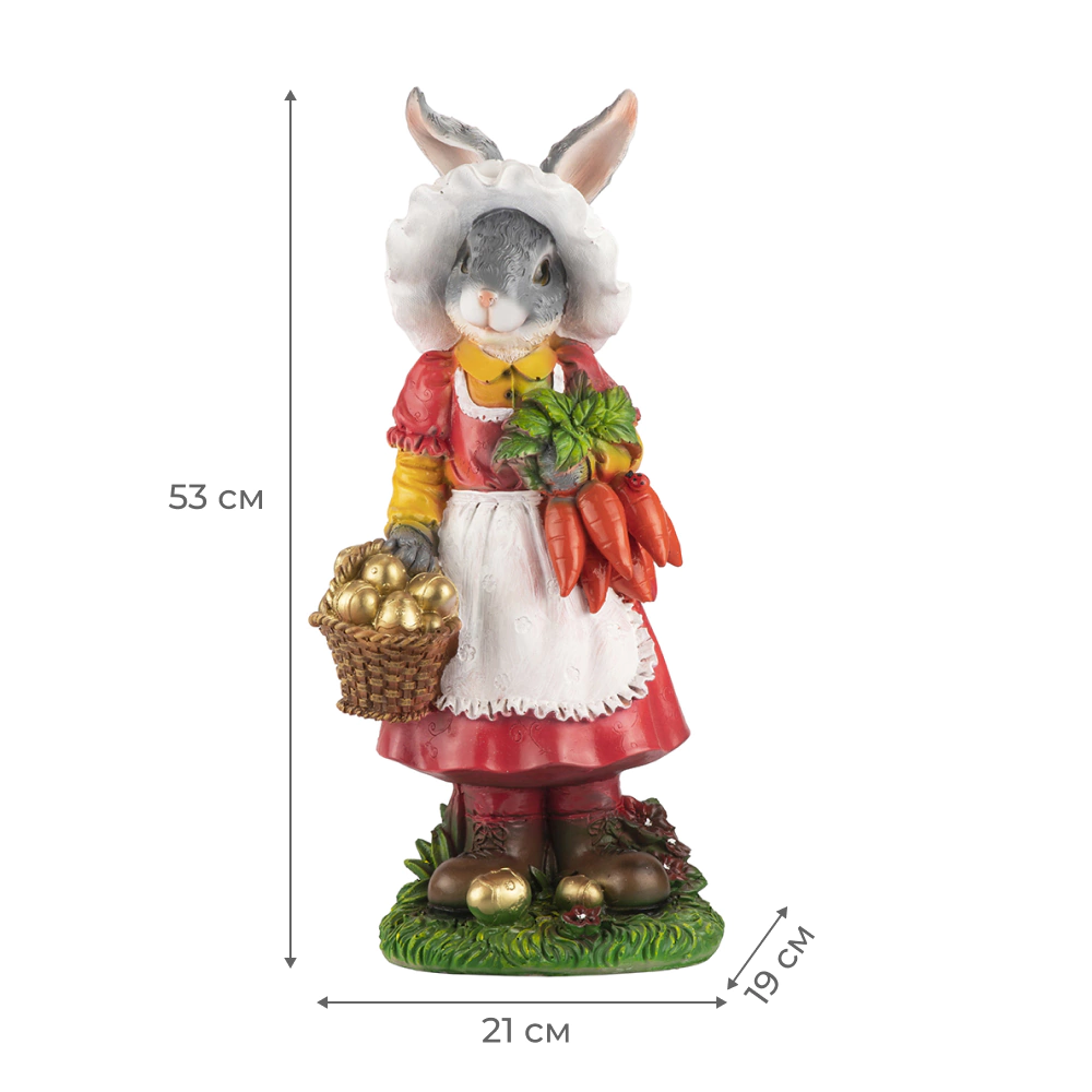 Садовая фигура Зайчиха с корзинкой 53х21х19 см