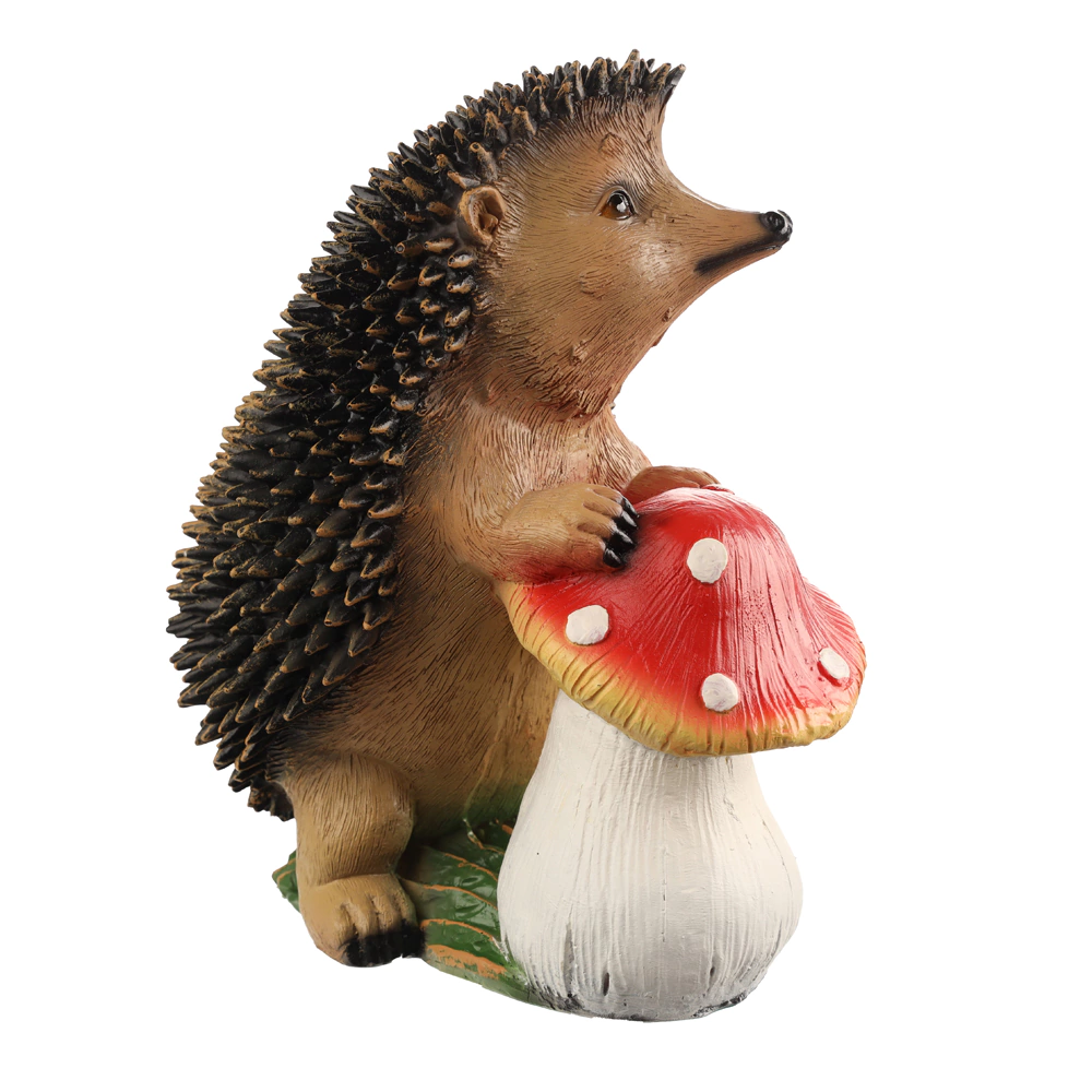 Садовая фигура Ежик с грибом 33х19х26 см