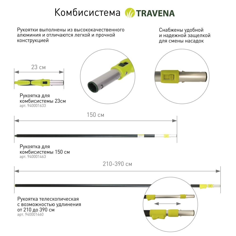 Грабли посадочные ручные со съемным черенком 23 см TRAVENA