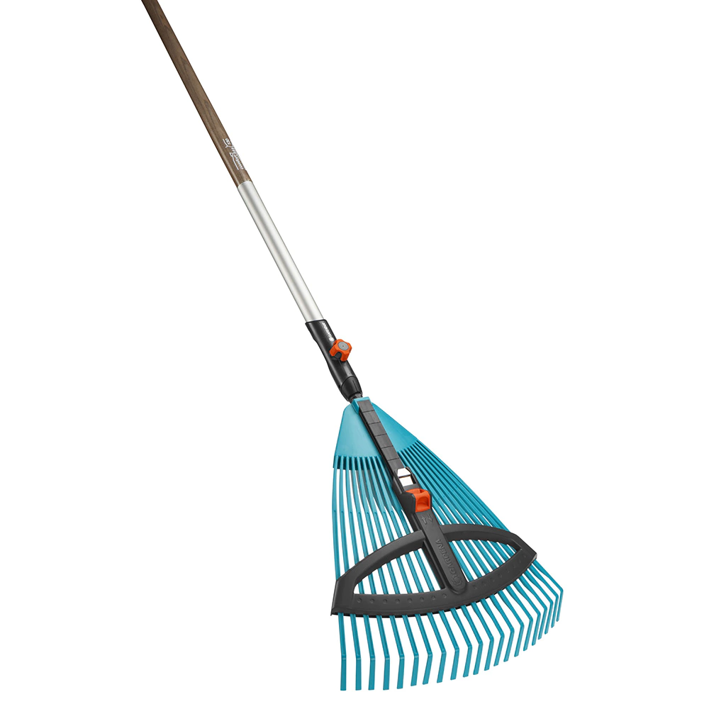 Грабли пластиковые Gardena регулируемые (насадка для комбисистемы) алюминиевая ручка 130 см