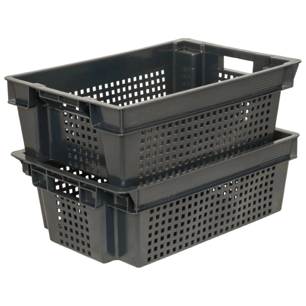 Ящик для хранения 60х40х20 см перфорированный черный