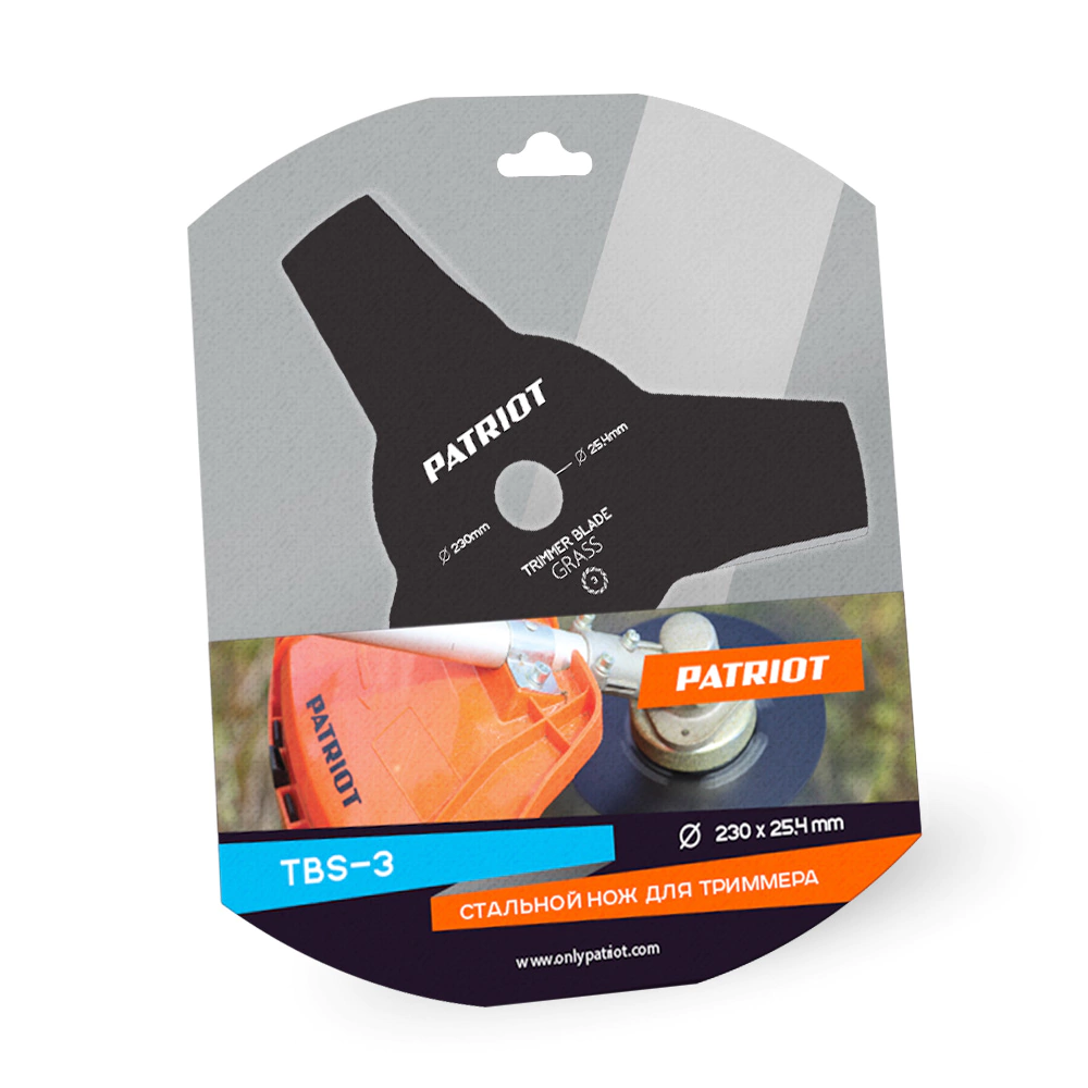 Нож для триммера 3-х лопастный TBS-3 PATRIOT