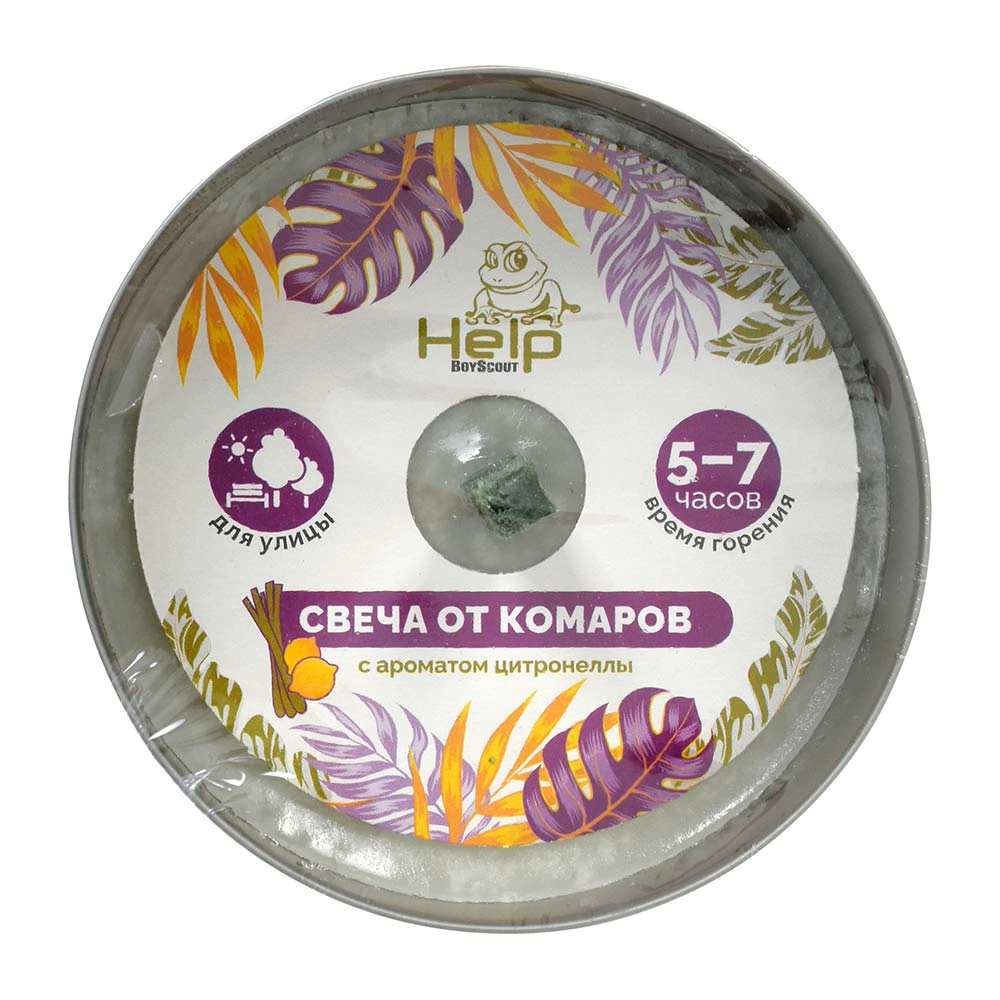 Свеча уличная от комаров HELP с ароматом цитронеллы