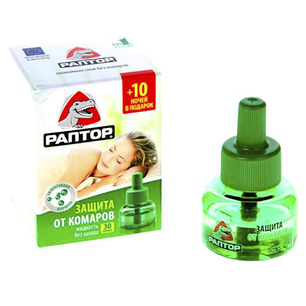 Жидкость от комаров РАПТОР без запаха 30 ночей